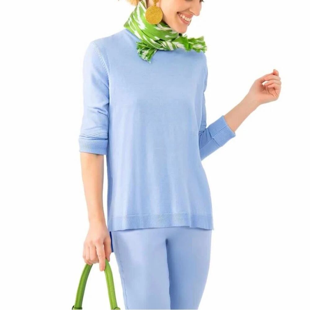 Gretchen Scott Designs Light Blue Crewneck Sweater